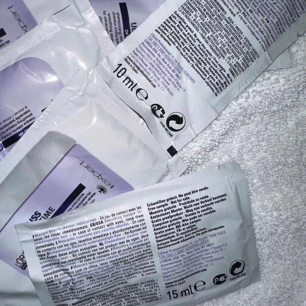 Loreal‎ Serie Expert Liss Unlimited shampoo mask smooth travel sample